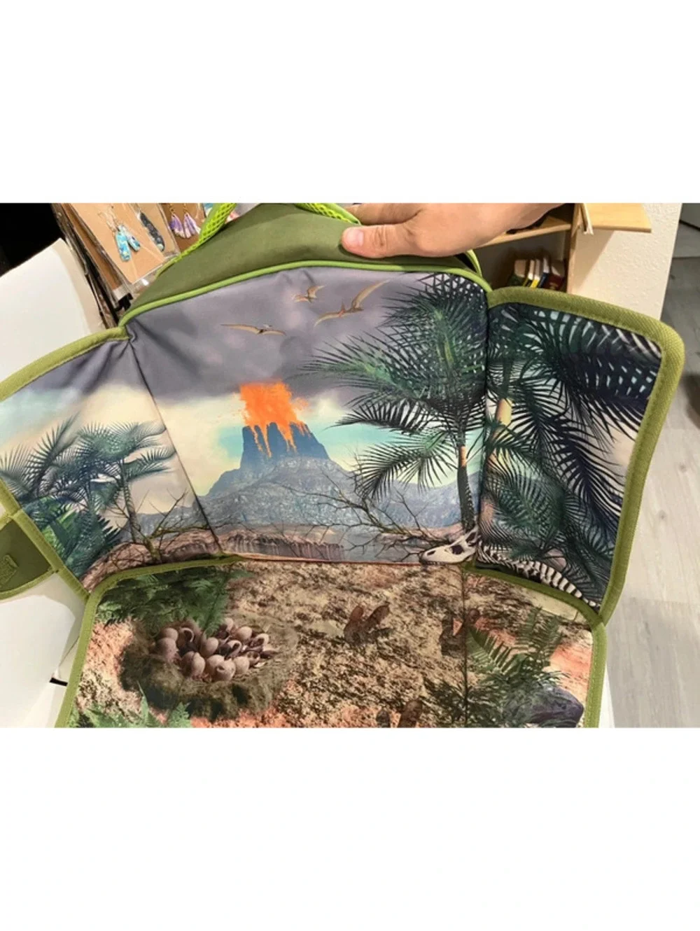 Lakeshore Scenic Dinosaur Fold Out Play Mat Green Children’s Kids Backpack